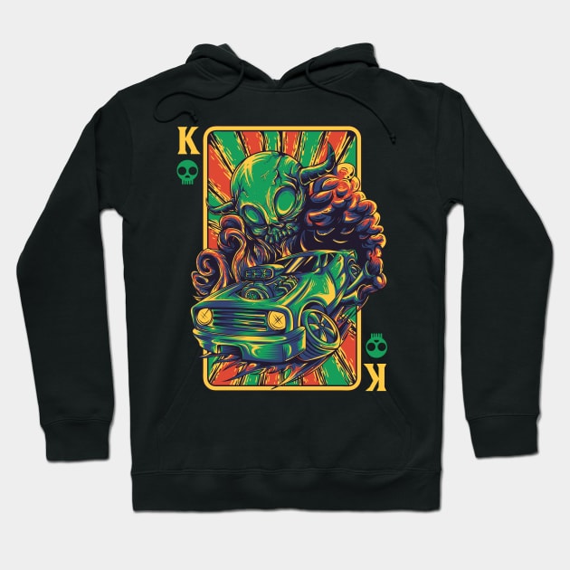 King Devil card Hoodie by Alouna